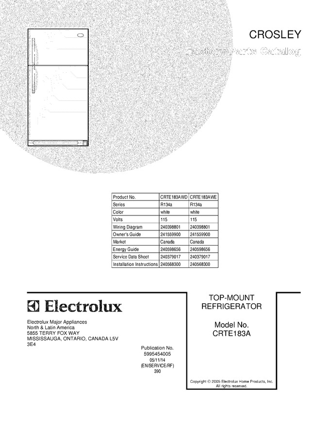 Diagram for CRTE183AWE