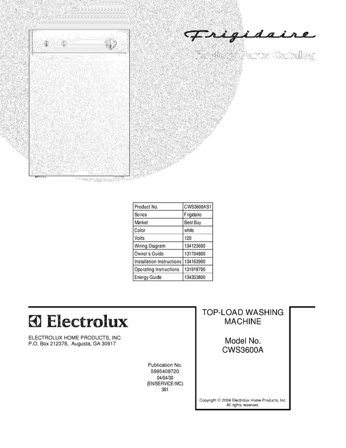 Diagram for CWS3600AS1