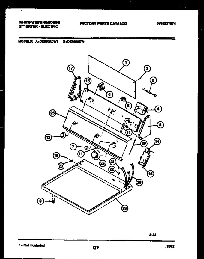 Diagram for DE650ADW1