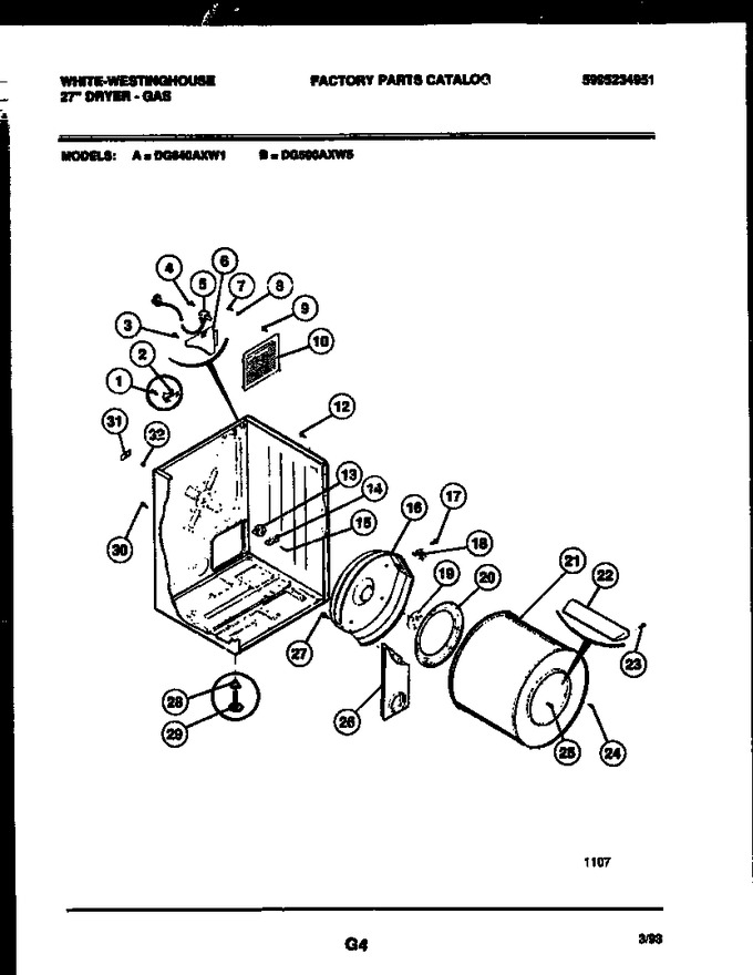 Diagram for DG500AXW5