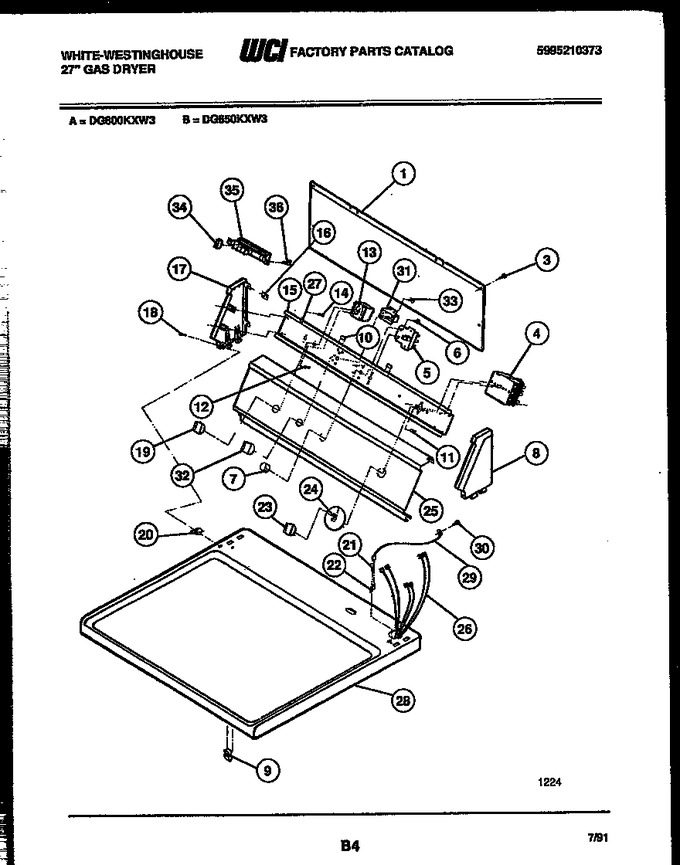 Diagram for DG650KXW3