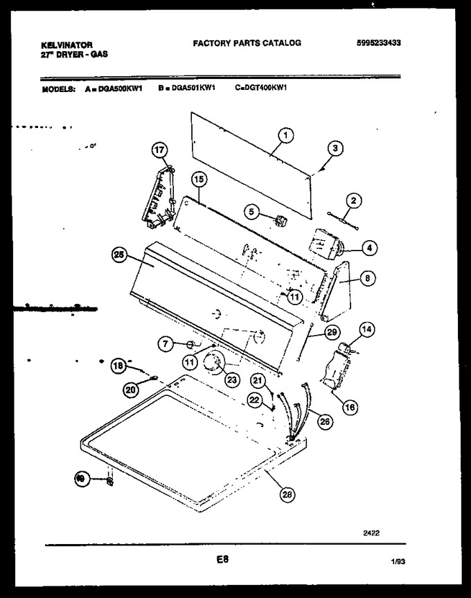 Diagram for DGA501KW1