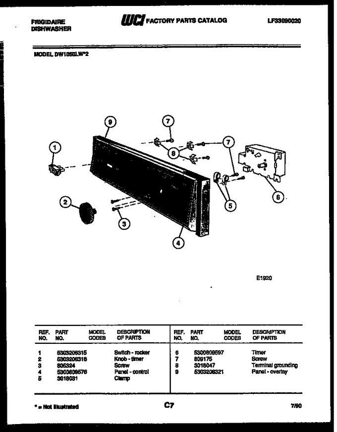 Diagram for DW1050LA2