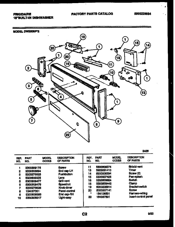 Diagram for DW2508PW2