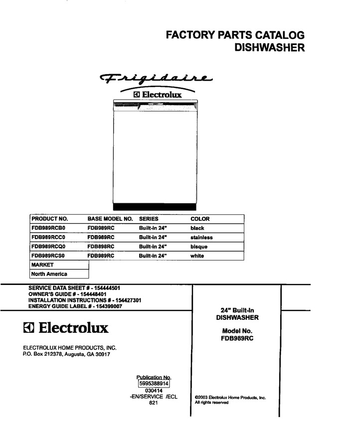 Diagram for FDB989RCS0