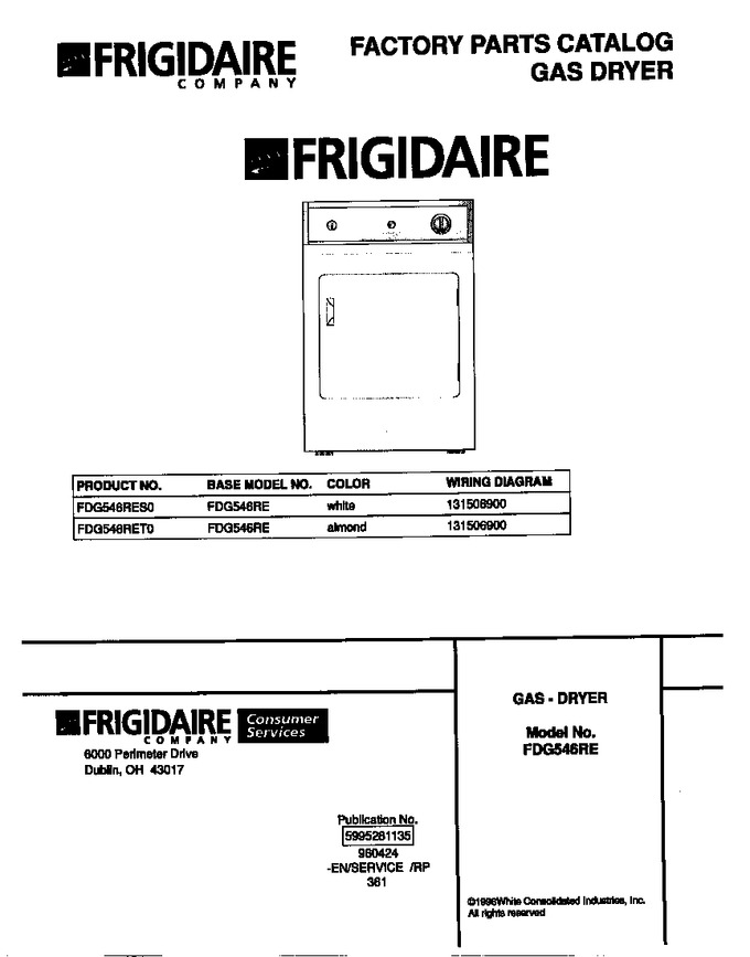 Diagram for FDG546RET0