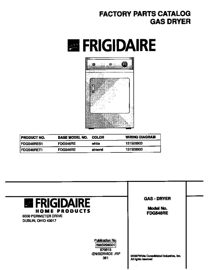 Diagram for FDG546RET1