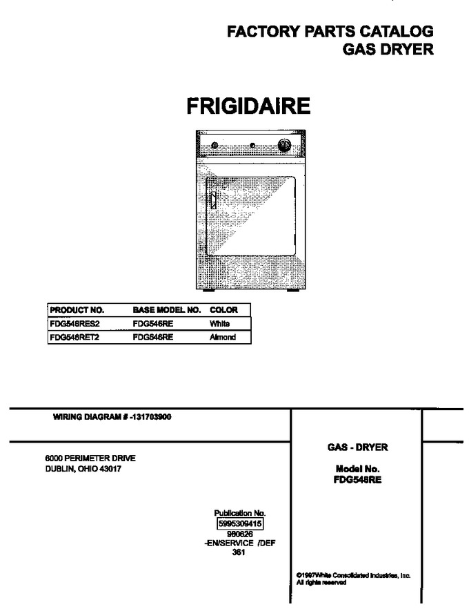 Diagram for FDG546RET2