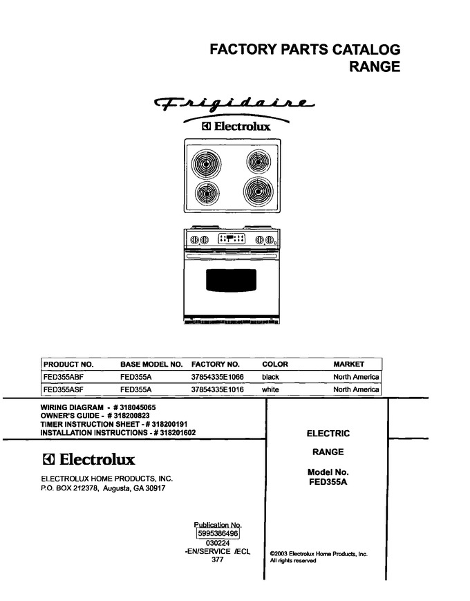 Diagram for FED355ASF
