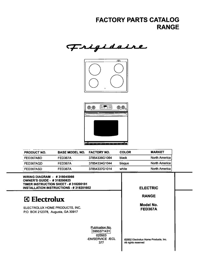 Diagram for FED367AQD