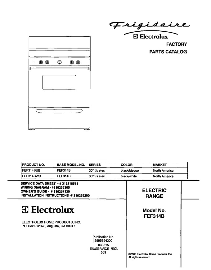 Diagram for FEF314BWB