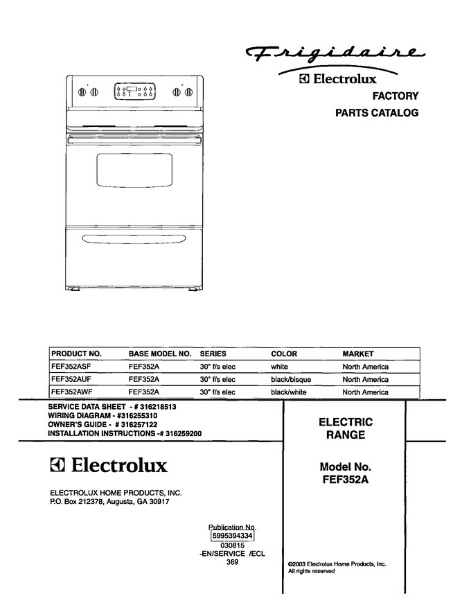 Diagram for FEF352AWF