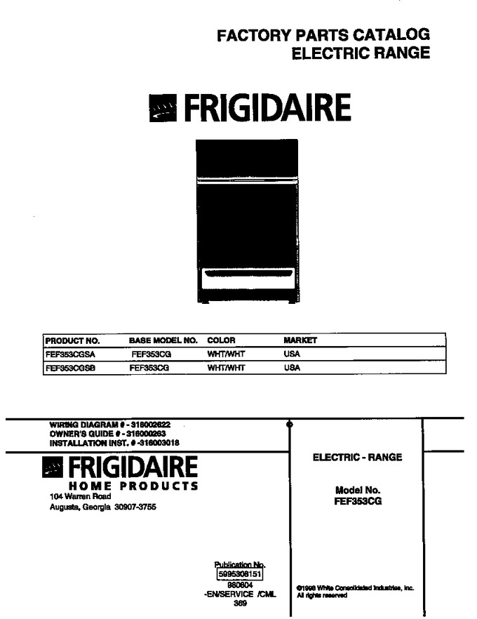 Diagram for FEF353CGSA