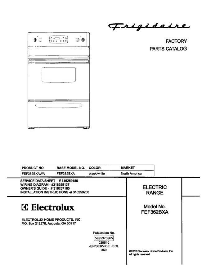 Diagram for FEF362BXAWA