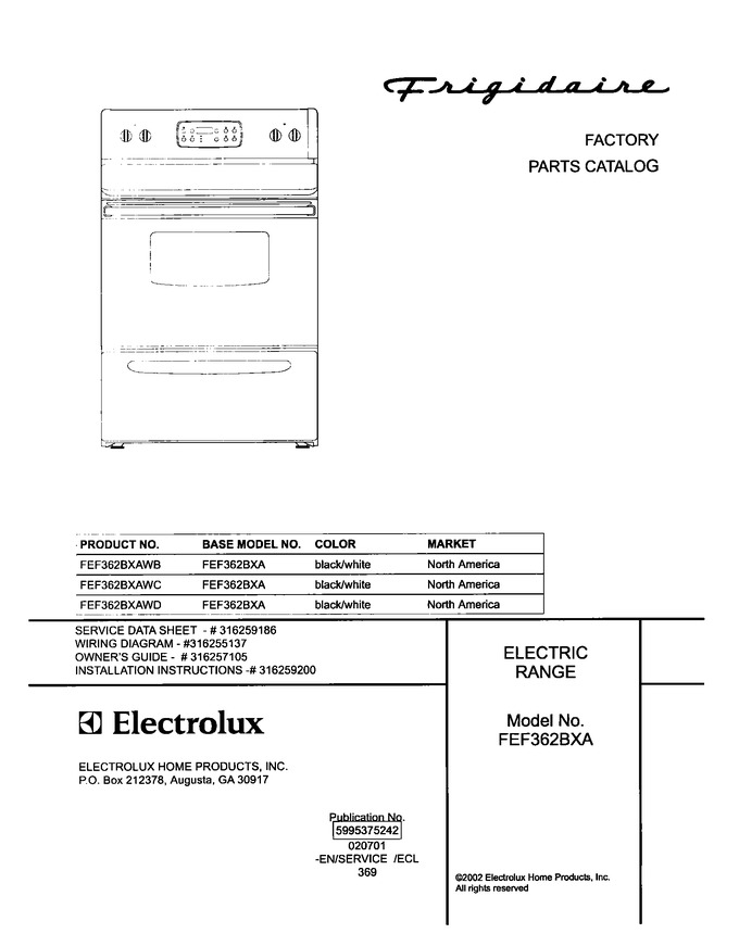 Diagram for FEF362BXAWC