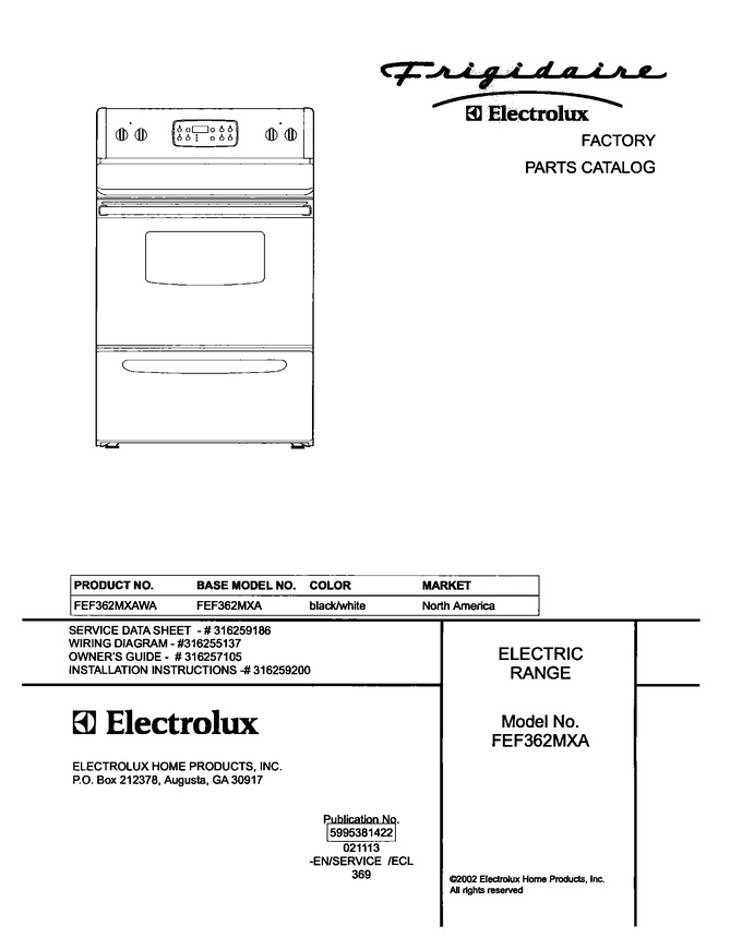Diagram for FEF362MXAWA