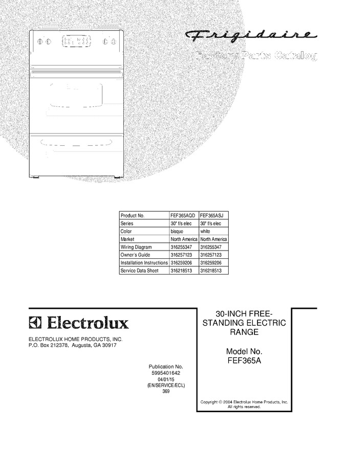 Diagram for FEF365ASJ