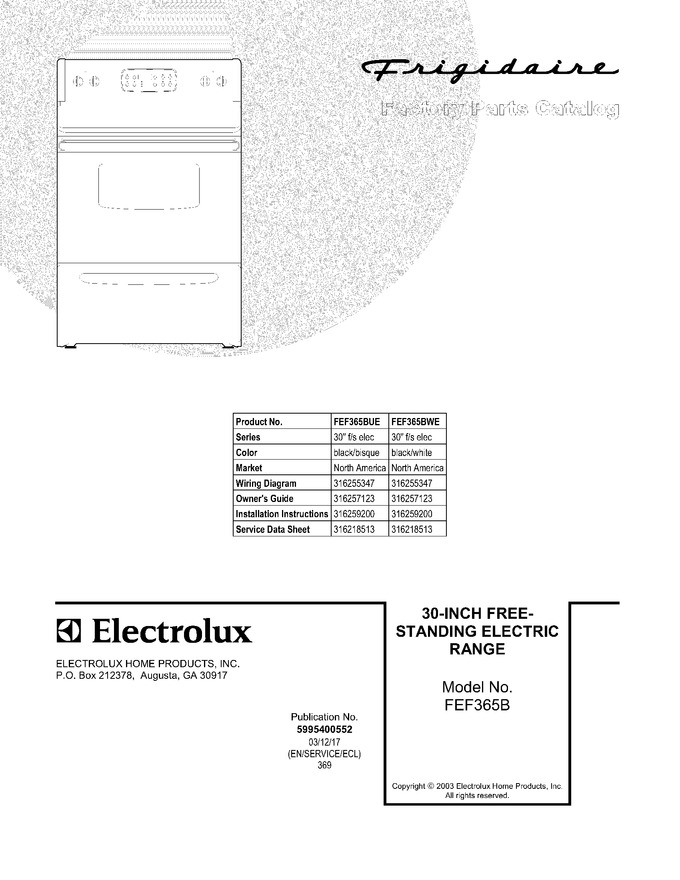 Diagram for FEF365BUE