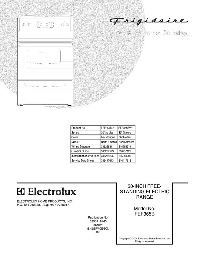 Diagram for FEF365BUH