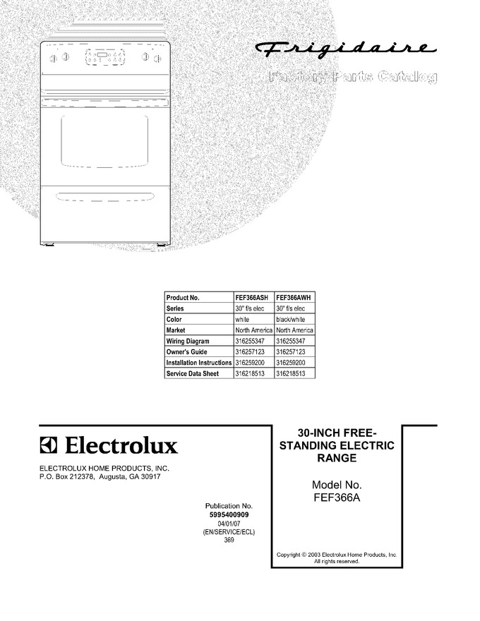 Diagram for FEF366AWH