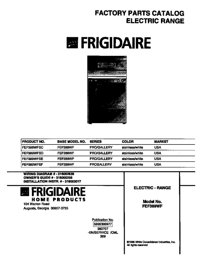 Diagram for FEF389WFSD
