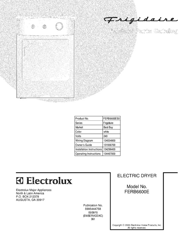 Diagram for FERB6600ES0