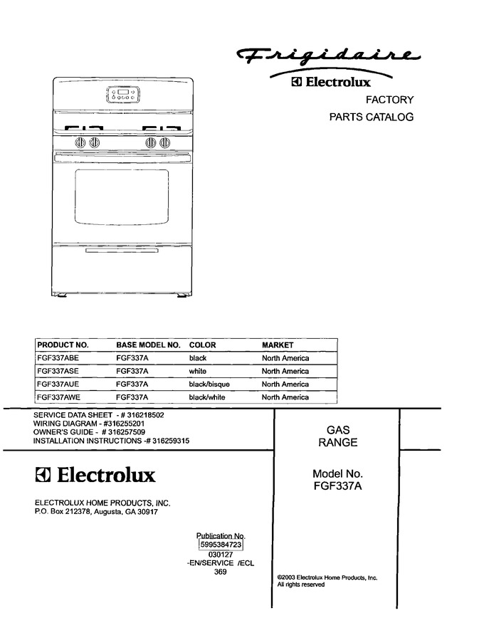 Diagram for FGF337AWE