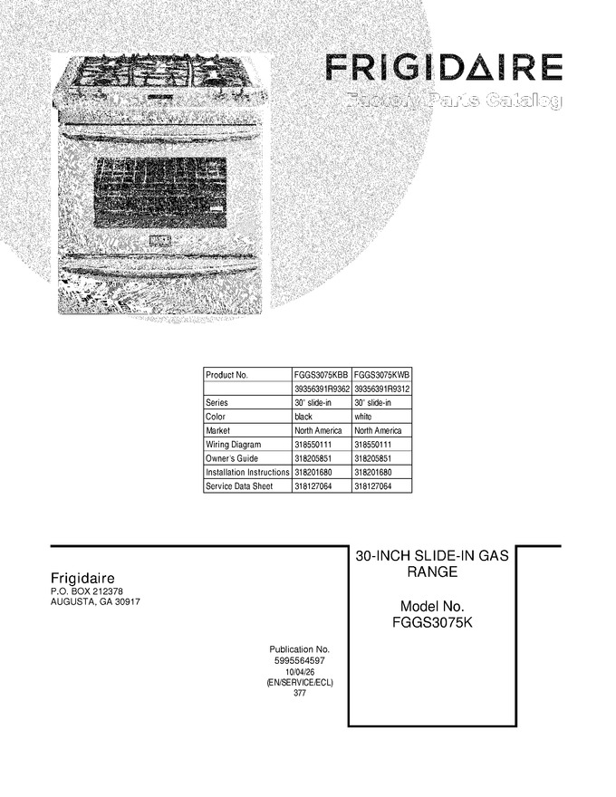 Diagram for FGGS3075KBB