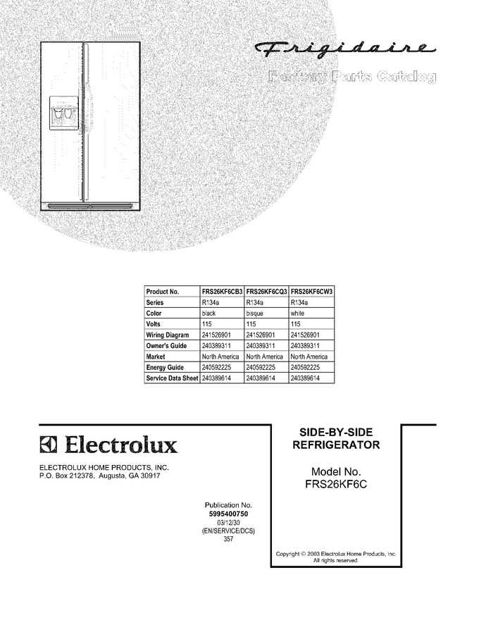 Diagram for FRS26KF6CQ3