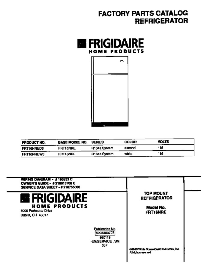 Diagram for FRT16NREW6