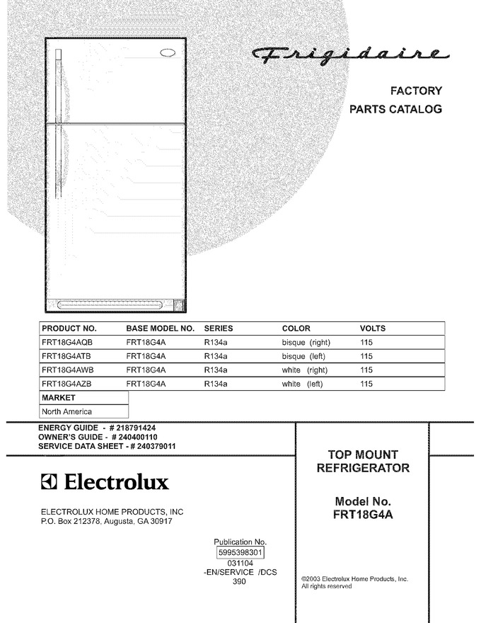 Diagram for FRT18G4AQB