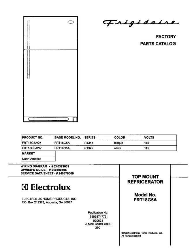 Diagram for FRT18G5AW7