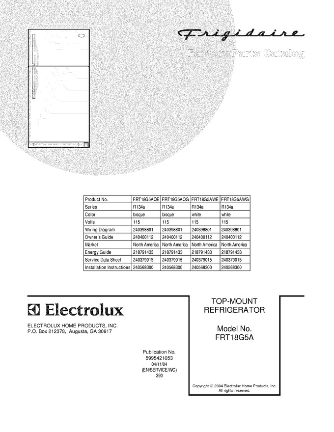 Diagram for FRT18G5AQG