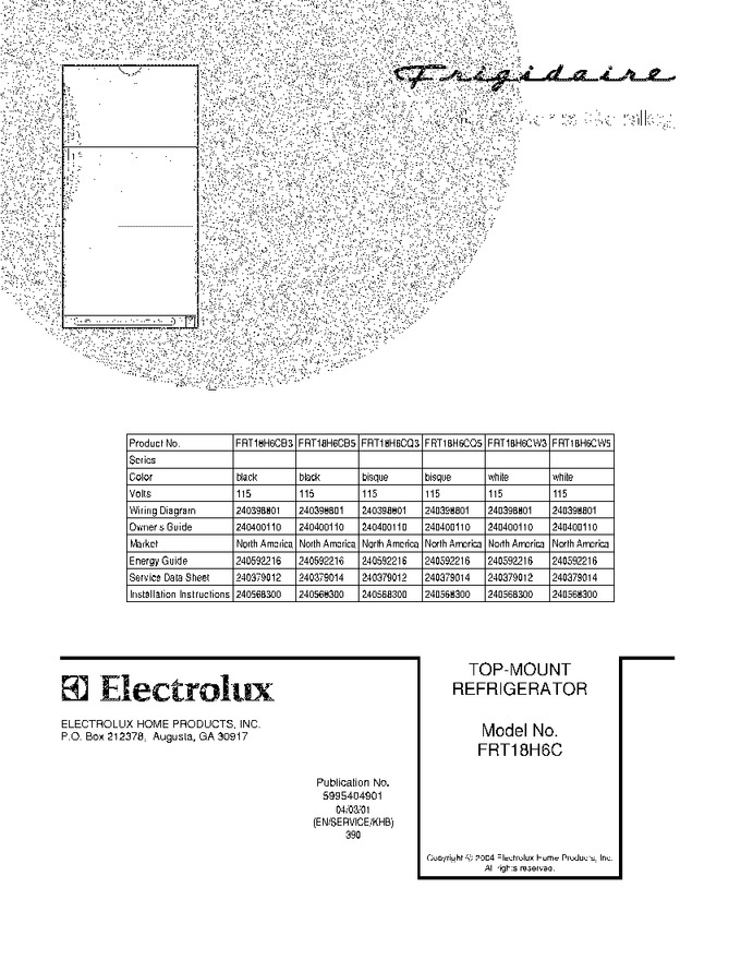 Diagram for FRT18H6CW5