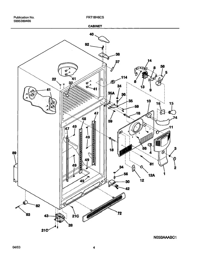 Diagram for FRT18H6CSK0