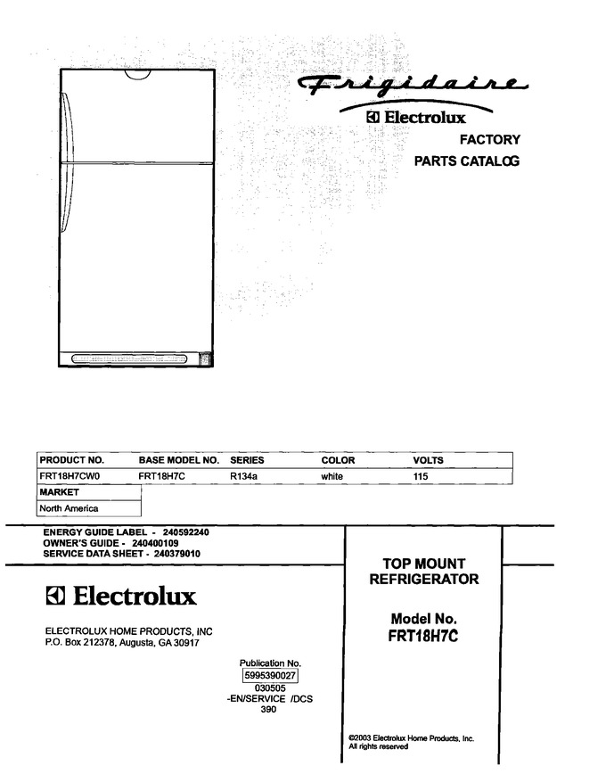 Diagram for FRT18H7CW0