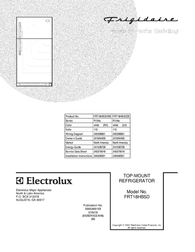 Diagram for FRT18HB5DZB