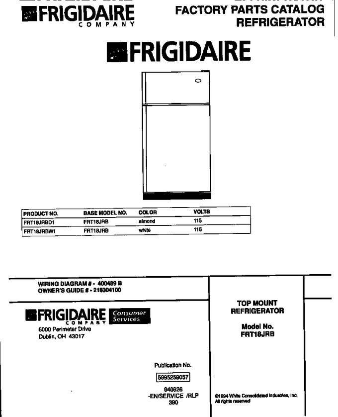 Diagram for FRT18JRBD1