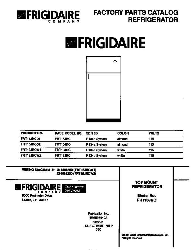 Diagram for FRT18JRCW2