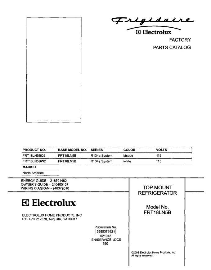 Diagram for FRT18LN5BW2