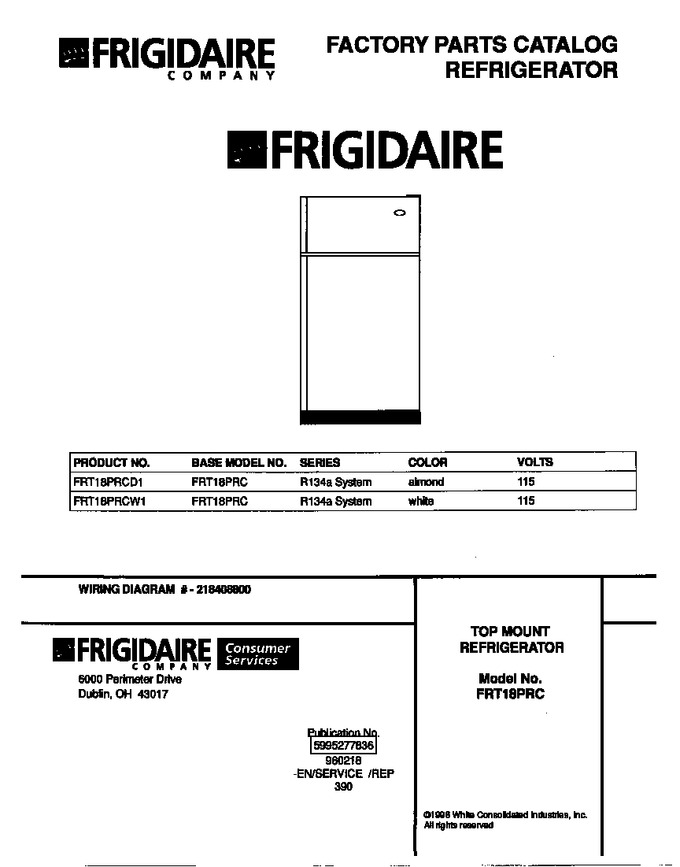 Diagram for FRT18PRCW1
