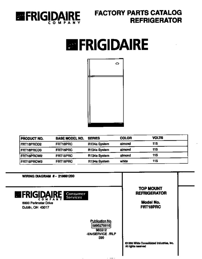 Diagram for FRT18PRCW2