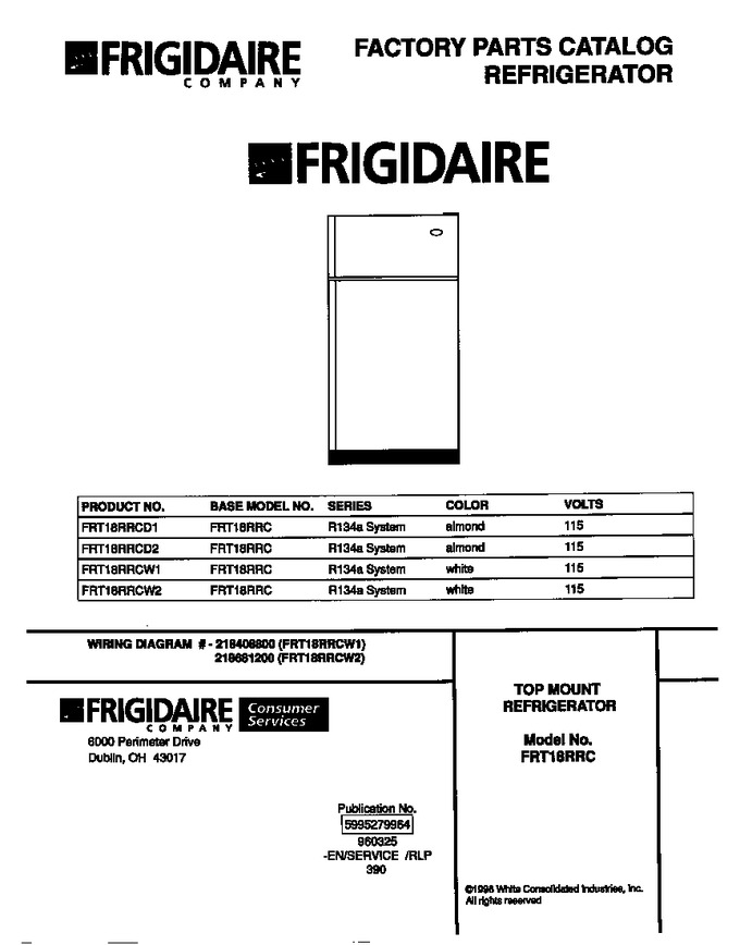 Diagram for FRT18RRCW1