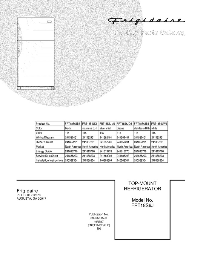 Diagram for FRT18S6JW6