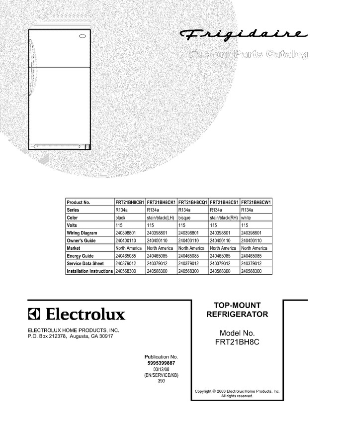 Diagram for FRT21BH8CK1