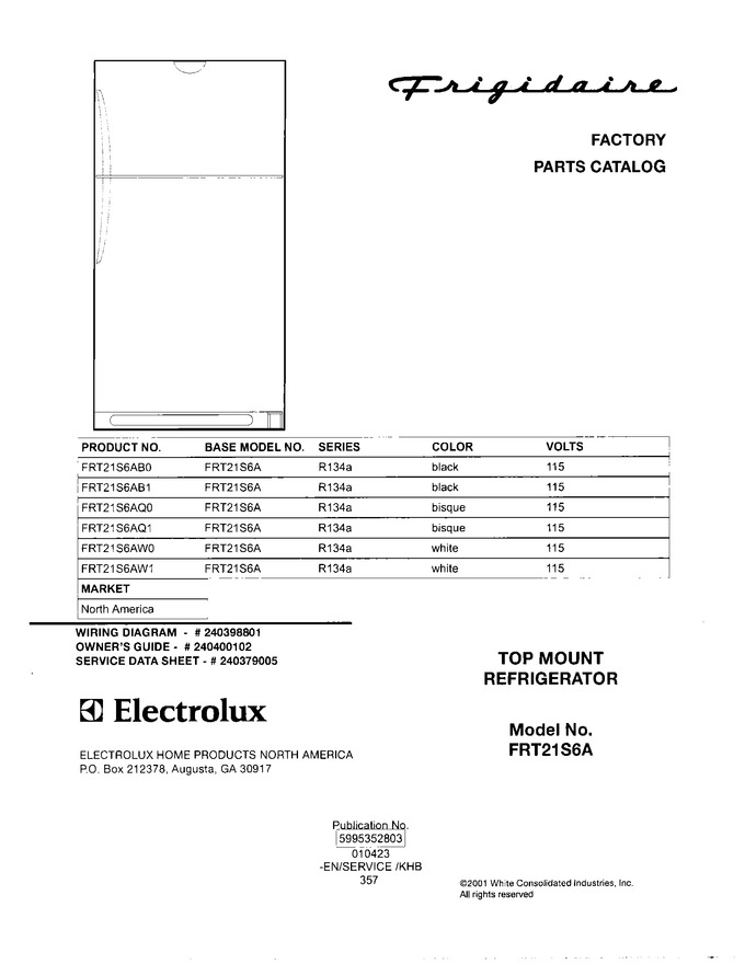 Diagram for FRT21S6AW0