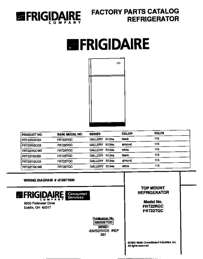 Diagram for FRT22RGCW3