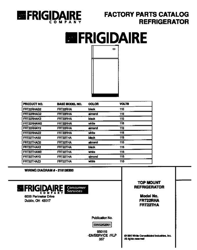 Diagram for FRT22RHAW2