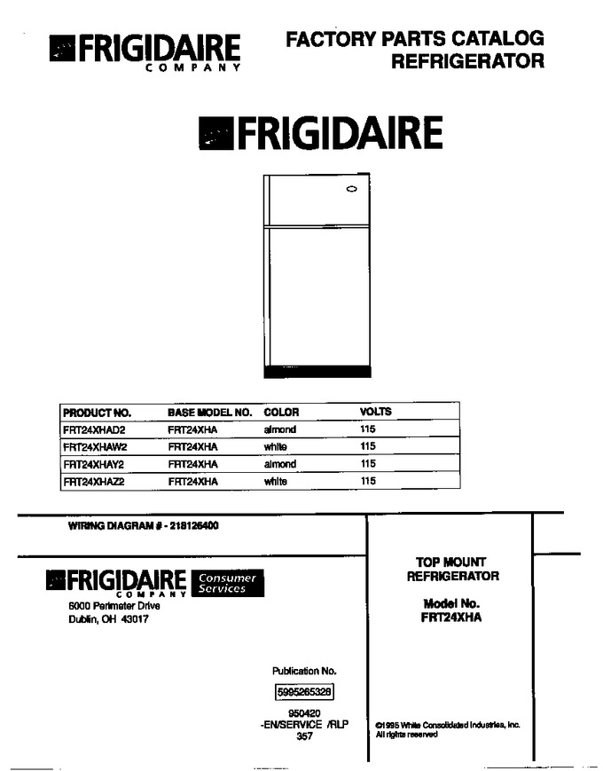 Diagram for FRT24XHAW2