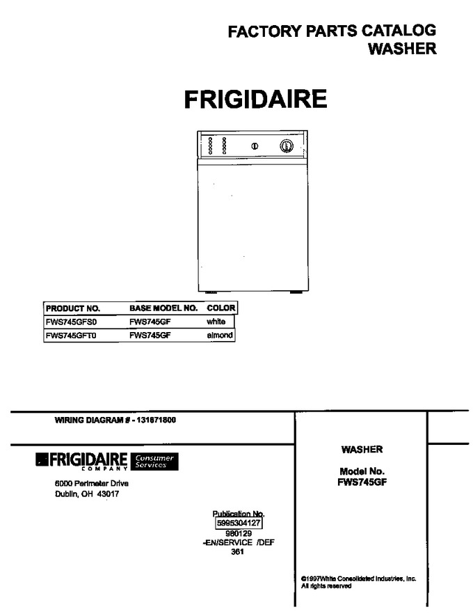 Diagram for FWS745GFT0